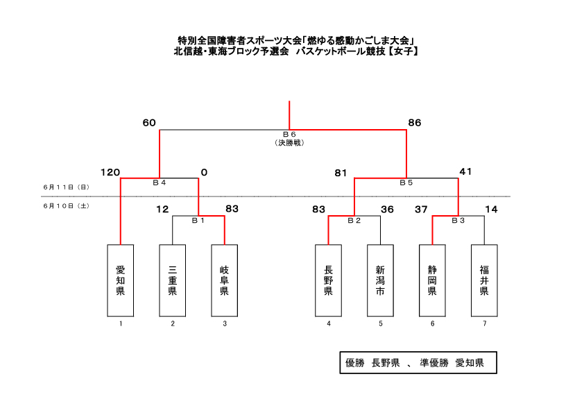 特別全国障害者スポーツ大会「燃ゆる感動かごしま大会」北信越・東海ブロック予選会　バスケットボール競技　6/10（土）～6/11（日）-15