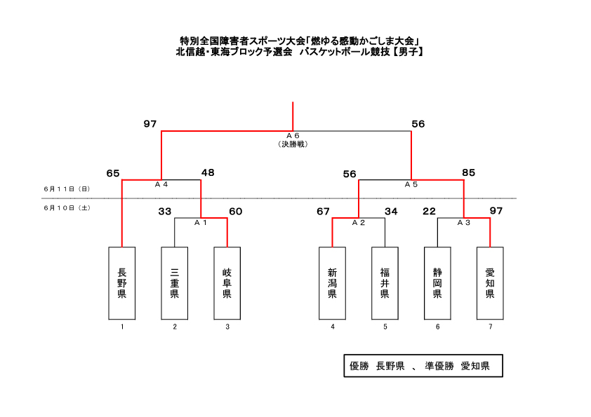 特別全国障害者スポーツ大会「燃ゆる感動かごしま大会」北信越・東海ブロック予選会　バスケットボール競技　6/10（土）～6/11（日）-14