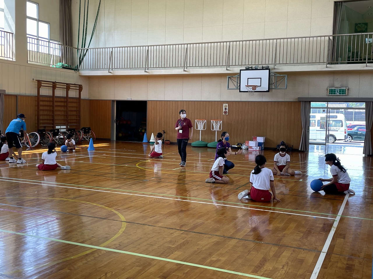 松阪市立鵲小学校 4年生　パラスポーツ体験（ゴールボール、車いすバスケットボール）　7/4（火）