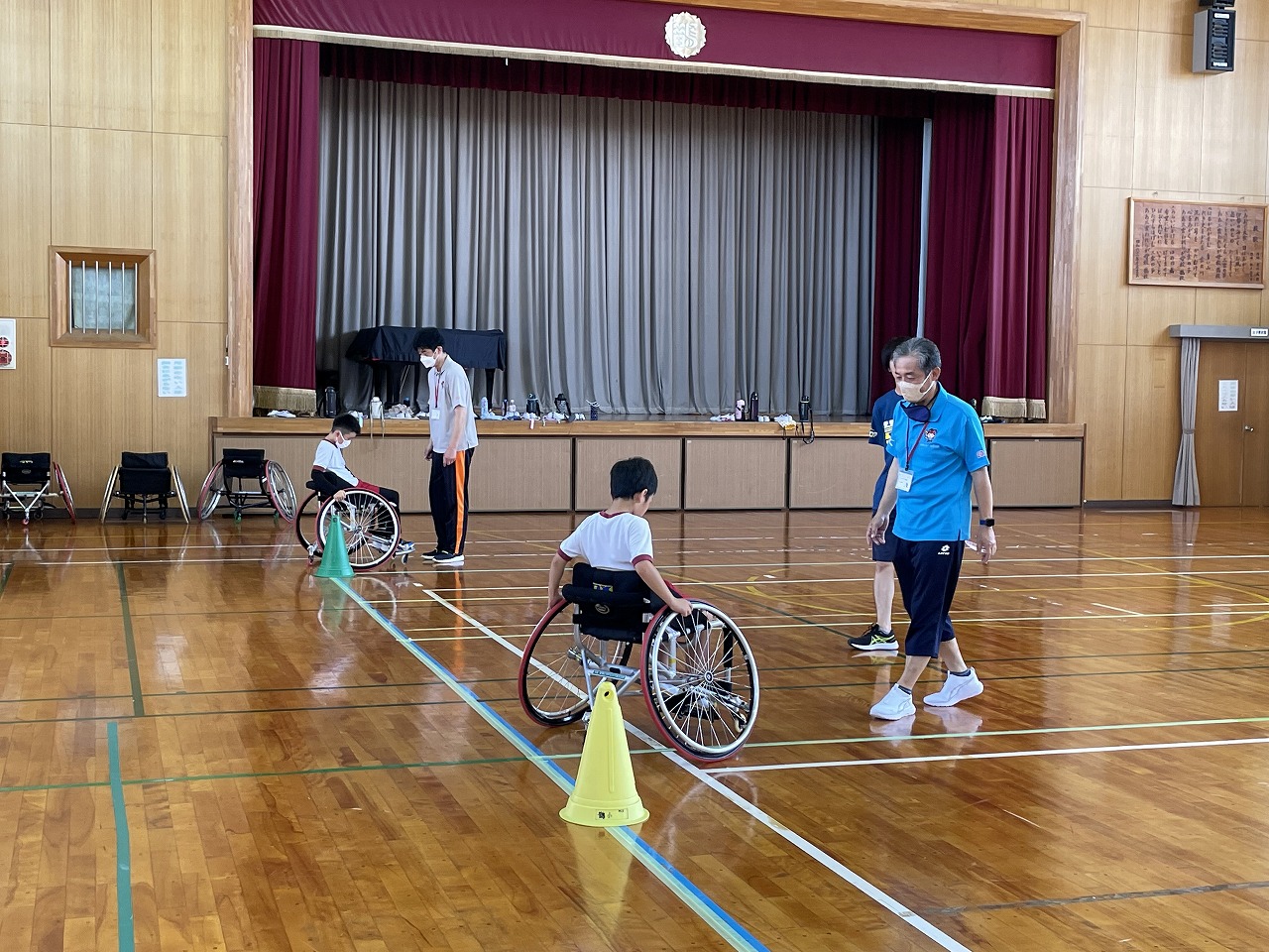 松阪市立鵲小学校 4年生　パラスポーツ体験（ゴールボール、車いすバスケットボール）　7/4（火）-5